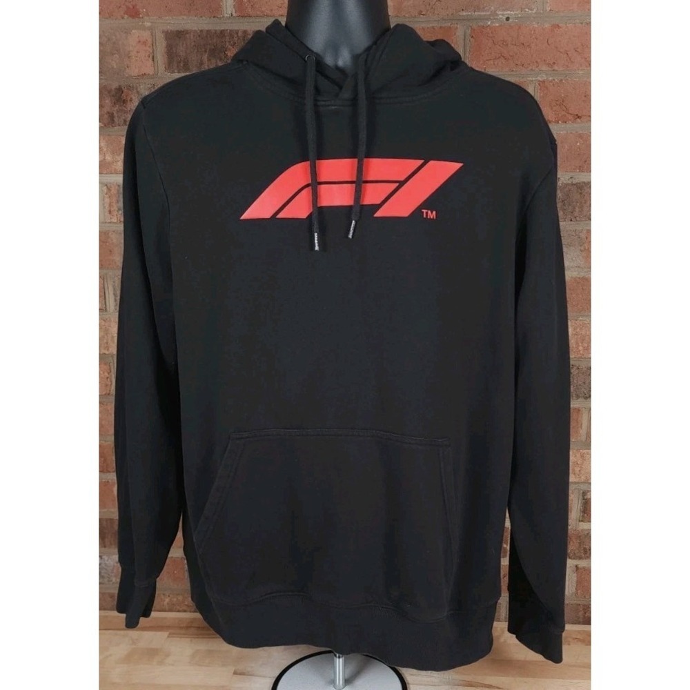Formula 1 Hoodie Sweatshirt Mens L Black Racing F1 Official Motorsport Car Speed